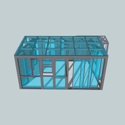 China Noise insulation Solarium patio enclosure conservatory winter garden aluminum louver roof pergola glass free standing sunroom for sale