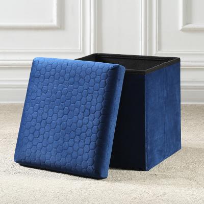 China (Size) Reatai Adjustable Cloth Stool Children Storage Stool Velvet Folding Stool Foldable Stool Box For Sitting for sale