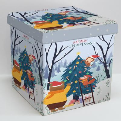 China Foldable Storage Stool Box (Waist) Christmas Gift Kids Storage Stool Adjustable Stool With Funny Printed for sale