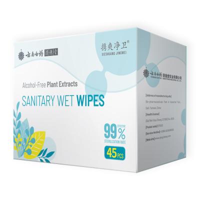 China Simple Eco-Friendly Wipes Sanitizing Wipes With Private Logo Daily Life Cleaning No Alcohol Germ Killing Wet Wipes for sale