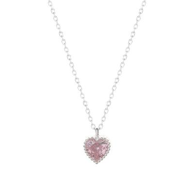 China Fine Jewelry Punk Necklaces 925 Silver Material Love Heart Pendant Necklace for sale