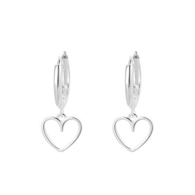 China Fashion 925 Trendy Silver Material Kids Earrings Cute Circle Earring Heart Shaped Jewelry for sale