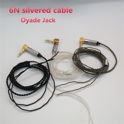 China In-ear Oyade 3.5MM semi-complete jack OCC silver headphone cable for MP3 headphone. for sale