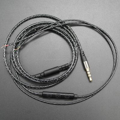 China With microphone DIY half-complete with voice control twisted earphone cable for earphone/Mp3 mobile phone for sale