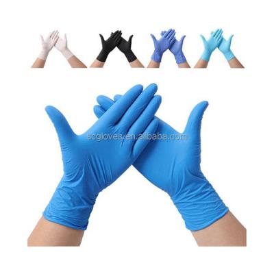 China China Supplier Golden Clearning Protective Gloves Durable PVC Synthetic Latex Waterproof Nitrile Gloves 100pcs for sale