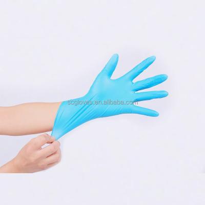 China Clearning 2021 New Products Most Popular Blue Gloves Pure Nitrile Household Car Cleaning Blue Gloves for sale