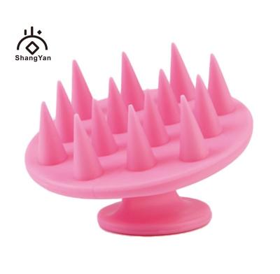 China EXFOLIATING Hot Wholesale Amazon Pink Shower Round Hair Care Shampoo Silicone Teeth Massage Scalp Head Massage Combs Cleaning Brush for sale