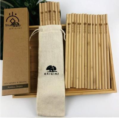 China Llectrostatic Prevention 100% Natural Biodegradable Custom Printed Bamboo Drink Straw for sale