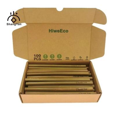 China Custom Biodegradable Reusable Juice Cocktail Straws Organic Eco Friendly 100% Lelectrostatic Prevention Travel Drinking Bamboo Straw for sale