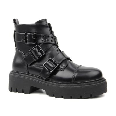 China 2020 Hot Sale Ladies Anti-slippery Military Boots Wedges Platform Women Boots With Buckle Straps for sale