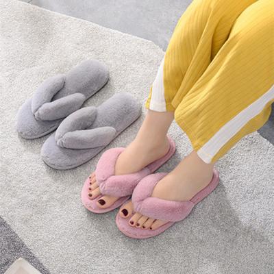 China Fashion Trend Winter Women Warm Faux Fur Home Slip On Female Flats Slippers for sale