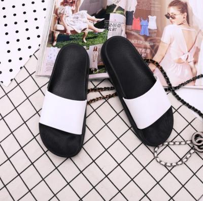 China Custom Logo Ladies Fashion Unisex Black Lightweight Plain Mens Summer Sandals Slides Slippers for sale