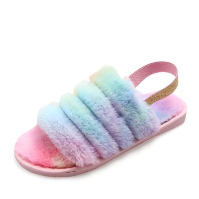 China Waterproof Waterproof Women Fashion Rabbit Fur Sandals Soft Plush Slides Sandals Women Casual Slides Indoor Outdoor Women Fur Slides Sandals Shoes for sale