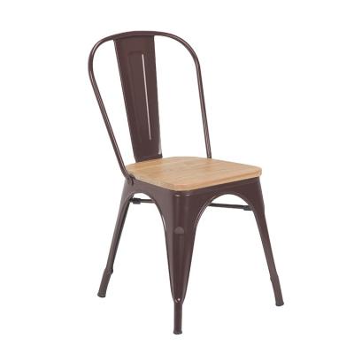 China Brown Metal Seat Convertible Wood Dining Chair Wood Dining Chair for sale