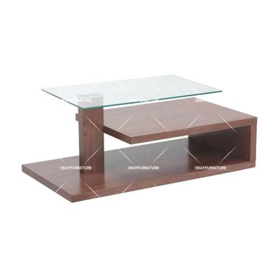 China Extendable Home Modern Coffee Tea Metal Glass Coffee Table for sale