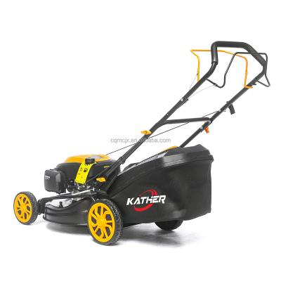 China 17inch Hand Push Grass Cutting Machine with Grass Box 4.5hp Petrol Power Lawn Mower for sale