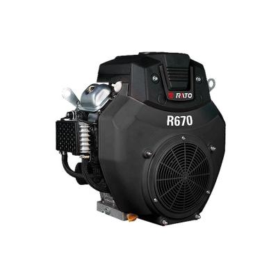 China Rato R670 21HP 670cc V Twin doble cilindro OHV Motor de gasolina 457 * 351 * 460mm 45kg en venta