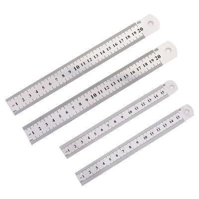 China School Stationery 15cm 20cm 30cm Metal Ruler Stainless Steel Measuring Tools for sale