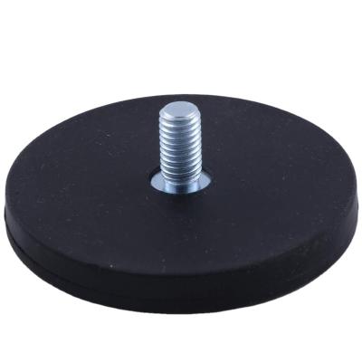 China Industrial Magnet Rubber Coated Magnet For Car Sign 66 Top Outer M8 Thread for sale