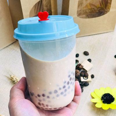 China Single Wall Milky Shape PP Tea Process Injection Molding Plastic Cups 500ml U Cups Bubble Tea Wall Strong Juice Cups for sale