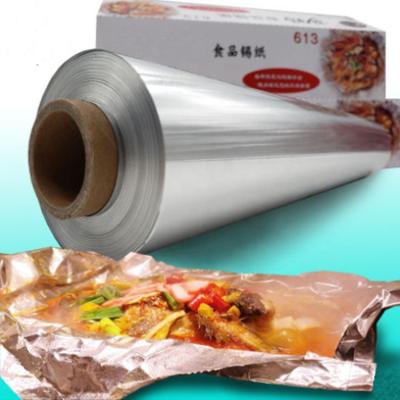 China Food Grade Aluminum Foil Roll Tin Foil Rolls Oven Household Saving Package BBQ Meat Parchment Grease Paper Eco-friendly Baking Kitchen for sale