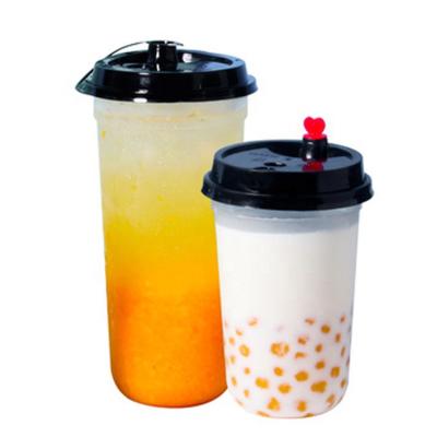 China 500ml 700ml Single Wall U Shape Frosted Surface Injection Molding Cups 90mm Caliber Disposable Bubble Tea Cups Plastic Milk Tea Cups for sale