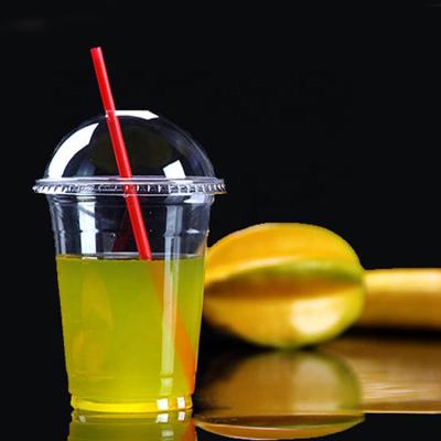 China 400ml 500ml 600ml 700ml 98mm Disposable PET Single Wall Cups for Cold Drinking Juice Cups for sale