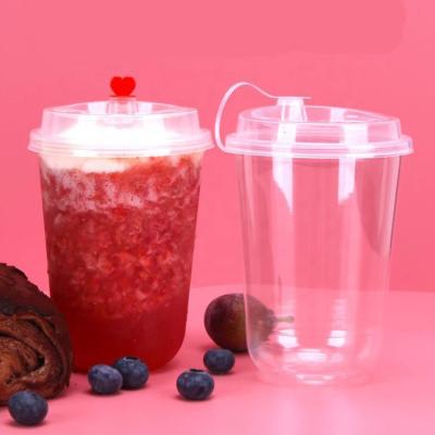 China Single Wall Custom Printing Logo U Shape Disposable PET Cups Drinking Cold Bubble Tea Cups Juice Plastic Cup Smoothie Plastic Cups for sale