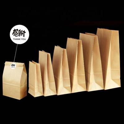 China Disposable Custom Take Away Paper Bread Bags Grilled Chicken Food Kraft Paper Bags for sale