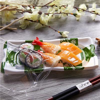 China Rectangle Printing Color Disposable Packing Box Set Plastic Disposable Sashimi Tray Trays Packing Box Sushi Box for sale