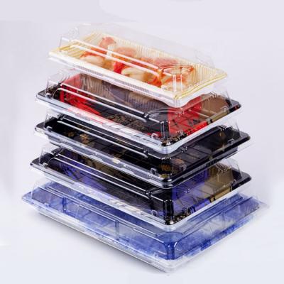 China Disposable Makers Direct Sushi Trays Blister Box Meal Takeout Box Disposable Plastic Packing Printing for sale