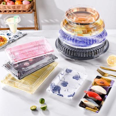 China Disposable Makers Direct Sushi Trays Blister Box Meal Takeout Box Disposable Plastic Packing Printing for sale