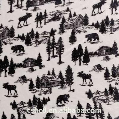 China 2019 New Design 100% Polyester Moose Anti-Static Flannel Blanket for sale