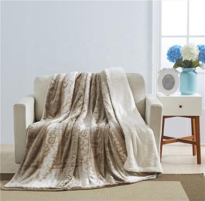 China Electric Super Soft 100% Polyester Flannel Sherpa Throw 2 Layer Thick Blanket Offered From China for sale