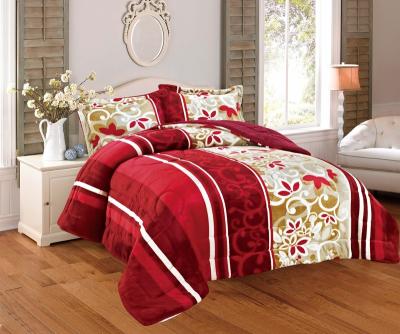 China Printed Flannel Fleece WARM Home 4pcs Bedding King Size Comforter Sets With Bedspread Cover for sale