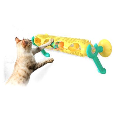 China Durable Wall Mounted Grind Face Cat Toys Cat Climbing Frame Cat Scratch Toy With Suction Cup for sale