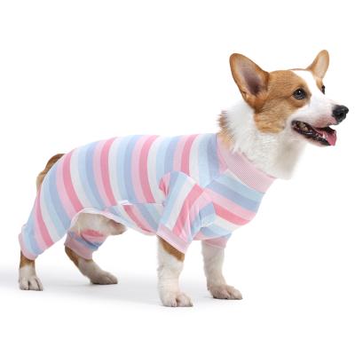 China Comfortable and Stylish Cotton Large and Small Dog Viable Blue One Piece Pajamas for sale