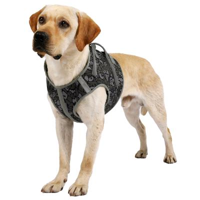 China Patrol Reflective Military Adjustable Comfortable Camouflage Tactical Dog Harness With Handle for sale