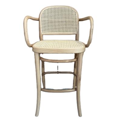 China Simple Nordic Creative Vintage High Chair Household Bar Stool Solid Wood Solid Wood Backrest Strong And Sturdy Bar Stool for sale