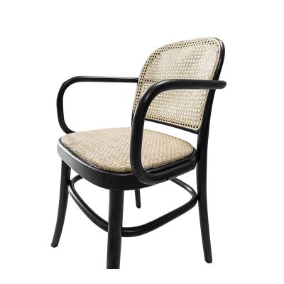 China Modern Solid Wood Wicker Chair Backrest Retro Restaurant Furniture Wooden Dining Chair for sale