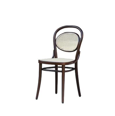 China New Simple Design Modern Solid Wood Indoor Outdoor Chair Solid Wood Rattan Dining Chair For Sale for sale