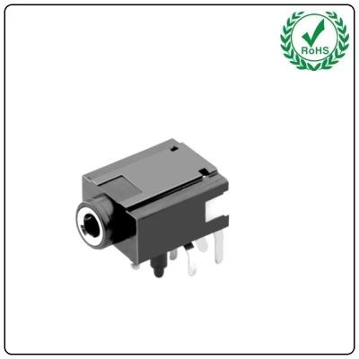 China Pcb Mount 8 Pin Terminals Female 3.5 Audio Jack Socket Black for sale