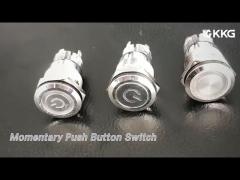 Flat Round Momentary Push Button Switch 2 Pin 12mm Dia IP65 Stainless Steel