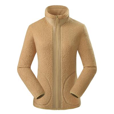 China High quality waterproof women fleece jacket with zipper with 1*1 rib accept custom logo for sale