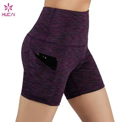 China Custom Private Label Breathable Logo Mesh Breathable Women Spandex Biker Shorts With Phone Pocket for sale