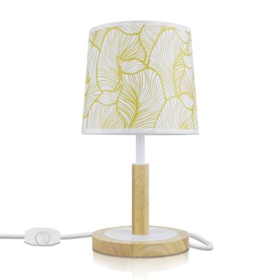 China Modern Bedroom Table Lamp Wooden LED Light Bulbs Low Bedside Lamps With Dimmer Switch For Nightstand for sale