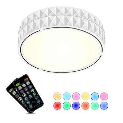 China Surface Mounted 2 In 1 Battery Operated Ceiling Light Charging Radio Operated Ceiling Light Puck Light With Remote Control for sale