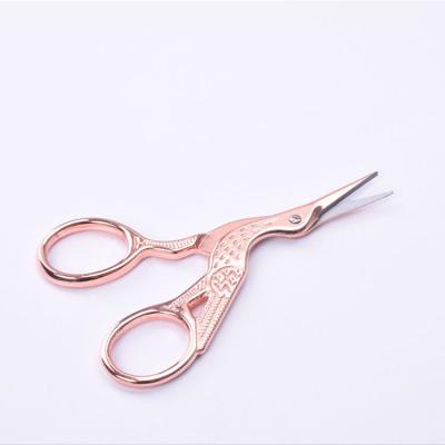 China Embroidery Gold Color Sewing Balancing Antique Crane Embroidery Scissors For Craft Art Work for sale