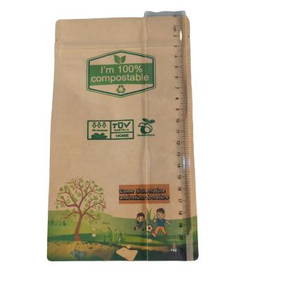 China Recycled Materials Zip Lock Food With Biodegradable Kraft Paper Bags With Valve for sale