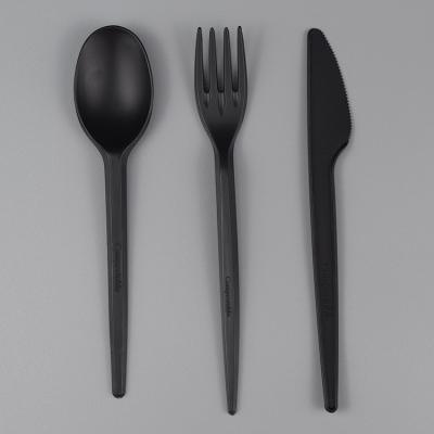 China Disposable Hot Sale Cutlery Dinner Fork and Compostable Disposable Spoon Set for sale